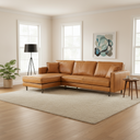 Mercana D'Arcy 111" x 70" x 33" Leather Sectional Sofa