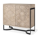 Mercana Rivien 37" x 18" x 34" Metal,Solid Wood Accent Cabinet