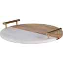 Renwil Dinova Indoor Mango Wood Tray - Antique Brass