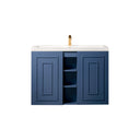 Azure Blue / White Glossy - 1 Faucet Hole