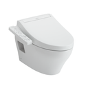 Toto Washlet+ EP Wall Hung Elongated Toilet and Washlet C2 Bidet Seat and Duofit In Wall 0.9 and 1.28 GPF Dual Flush Tank System