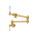 Unlacquered Brass / Porcelain Lever Handle