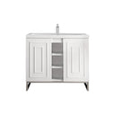 Glossy White / White Glossy / Brushed Nickel - 1 Faucet Hole