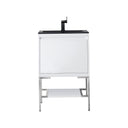 Glossy White / Brushed Nickel / Charcoal Black - 1 Faucet Hole