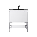 Glossy White / Brushed Nickel / Charcoal Black - 1 Faucet Hole