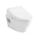 Toto Washlet+ EP Wall Hung Elongated Toilet and Washlet C5 Bidet Seat and Duofit In Wall 0.9 and 1.28 GPF Dual Flush Tank System