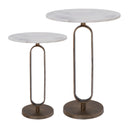 Renwil Irene Indoor Cast Aluminum Side Table - Antique Brass