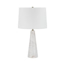 Renwil Vevey 25" Tall Plated Antique Brushed Brass Iron Table Lamp with Tapered Linen Shade