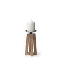 Mercana Astra 4.3" x 4.3" x 9.1" Solid Wood Candle Holder