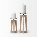 Mercana Astra 4.9" x 4.9" x 12.4" Solid Wood Candle Holder