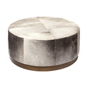 Mercana Zahavi 36" x 36" x 16" Leather,Metal Ottoman