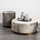 Mercana Zahavi 20" x 20" x 24" Leather Ottoman