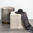 Mercana Zahavi 20" x 20" x 24" Leather Ottoman