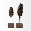 Mercana Pinterra 3.9" x 3.9" x 11" Solid Wood Decorative Object