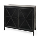 Mercana Poppy 40.3" x 16" x 33" Glass,Iron Accent Cabinet