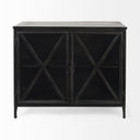 Mercana Poppy 40.3" x 16" x 33" Glass,Iron Accent Cabinet