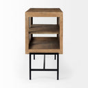 Mercana Arelius 36" x 18.8" x 32" Glass,Iron,Solid Wood Accent Cabinet