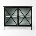 Mercana Aurelia 40.5" x 16" x 33" Glass,Iron Accent Cabinet
