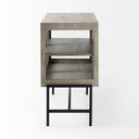 Mercana Arelius 36" x 22" x 27" Glass,Solid Wood,Steel Accent Cabinet