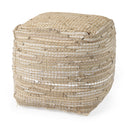 Mercana Aalia 16" x 16" x 16" Leather Pouf