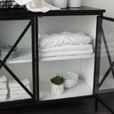 Mercana Aurelia 40.5" x 16" x 33" Glass,Iron Accent Cabinet