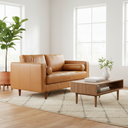 Mercana Svend 65" x 37.8" x 34.7" Genuine Leather Love Seat