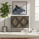 Mercana Hogarth 36" x 16" x 34" Iron,Solid Wood Accent Cabinet