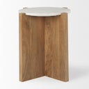 Mercana Bianca 21.5" x 21.5" x 22" Solid Wood,Stone Side Table