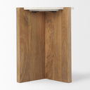 Mercana Bianca 21.5" x 21.5" x 22" Solid Wood,Stone Side Table
