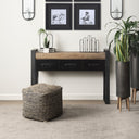 Mercana Aalia 16" x 16" x 16" Leather Pouf