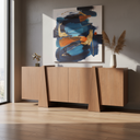 Mercana Eula 78" x 18.5" x 30" Solid Wood Sideboard