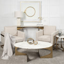 Mercana Reinhold 49" x 49" x 17" Stone Coffee Table