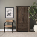 Mercana Wallen 40" x 20" x 70" Solid Wood Storage Cabinet