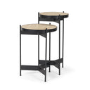 Mercana Wade 26" x 14" x 24" Metal,Stone Side Table