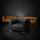 Mercana Ricciardo 45.3" x 38.2" x 26.4" Leather Arm Chair