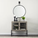 Mercana Arelius 36" x 22" x 27" Glass,Solid Wood,Steel Accent Cabinet