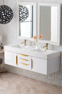 Glossy White / Radiant Gold / Glossy White - 1 Faucet Hole