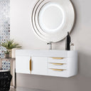 Glossy White / Radiant Gold / Glossy White - 1 Faucet Hole