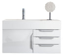 Glossy White / Brushed Nickel / Glossy White - 1 Faucet Hole