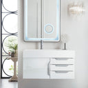 Glossy White / Brushed Nickel / Glossy White - 1 Faucet Hole