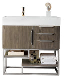 Ash Gray / Brushed Nickel / Glossy White - 1 Faucet Hole