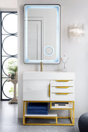 Glossy White / Radiant Gold / Glossy White - 1 Faucet Hole