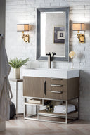 Ash Gray / Brushed Nickel / Glossy White - 1 Faucet Hole