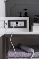 Glossy White / Brushed Nickel / Glossy White - 1 Faucet Hole