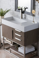 Ash Gray / Brushed Nickel / Glossy White - 1 Faucet Hole