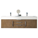 Latte Oak / Brushed Nickel / Glossy White - 1 Faucet Hole