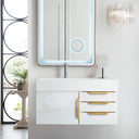 Glossy White / Radiant Gold / Glossy White - 1 Faucet Hole