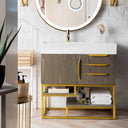 Ash Gray / Radiant Gold / Glossy White - 1 Faucet Hole