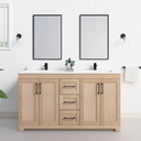 Chester 60" Double Sink Solid-Wood Vanity with Quartz Countertop