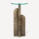 Hand Polished Natural / Green Strata Marble / Glass